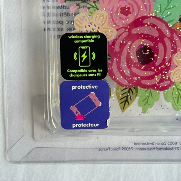 Clear Glitter Floral Phone Case For IPhone 12 Pro Max - Picture 8 of 10